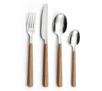 Coffret de couverts 24 pièces - Pradel Essentiel - Bosquet - Manches effet bois - Acier pleine soie traversante - 6 personnes