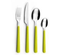 PRADEL ESSENTIEL - Ménagère 24 couverts de table pour 6 personnes - Tonic - Acier inoxydable 18/0, Finition Standard - Vert Anis