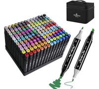 Coffret de crayons d'art professionnels, 168 couleurs – Crayons à double pointe (fine et stylo-plume) – Crayons de couleur pour adultes et artistes – Dessin, manga, croquis – Cadeau