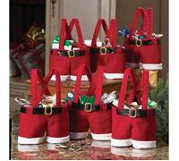 Coffret de décoration de Noël - Pantalon Père Noël - 6 pcs - Rouge - 19 x 15 x 2 cm