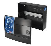 Coffret de Distribution Apparent 1 Rangée pour 12 Modules 110x285x223 mm | IP40 Noir Boîtier Électrique en ABS - Coffret Électrique pour Installations Intérieures - Horoz Electric