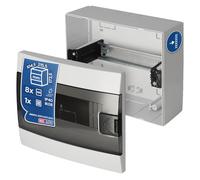 Coffret de Distribution Apparent 1 Rangée pour 8 Modules 104,5x215,5x173,5 mm IP40 - Blanc Boîtier Électrique en ABS - Coffret Électrique pour Installations Intérieures - Horoz Electric