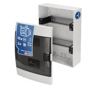 Coffret de Distribution Apparent 2 Rangée pour 16 Modules 110x215x290,5 mm IP40 - Blanc Boîtier Électrique en ABS - Coffret Électrique pour Installations Intérieures - Horoz Electric