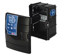 Coffret de Distribution Encastré 1 Rangée pour 4 Modules 104x140x173 mm IP40 - Noir Boîtier Électrique en ABS - Coffret Électrique pour Installations Intérieures - Horoz Electric