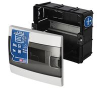 Coffret de Distribution Encastré 1 Rangée pour 8 Modules 104,5x215,5x173,5 mm IP40 - Blanc Boîtier Électrique en ABS - Coffret Électrique pour Installations Intérieures - Horoz Electric