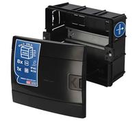 Coffret de Distribution Encastré 1 Rangée pour 8 Modules 104,5x215,5x173,5 mm IP40 - Noir Boîtier Électrique en ABS - Coffret Électrique pour Installations Intérieures - Horoz Electric