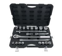 Coffret de douilles 6 pans métriques et accessoires 3/4'' KS TOOLS - 21 pièces - 911.0721