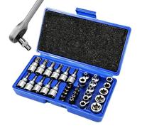 Coffret De Douilles À Carré | Outils De Serrage Type E Pour Réparation Automobile - Ensemble Douilles Mécanicien | Pour Moto, Véhicules Automobiles, Camion, Atelier, Garage, Maison, Bricolage, Industr