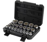 Coffret de douilles à cliquet de 21 pièces, 1/2 pouce, avec jeu de clés à douille de 8 à 36 mm, en acier CR-V, pour douilles hexagonales et à douze pans