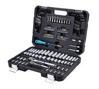 Coffret de Douilles Clés à Cliquet et Embouts Professionnels 121 Pièces, DURATECH, 1/4 et 3/8 Douilles Cr-V Métriques et Impériales, Dégagement Rapide, Tournevis Magnétique 40 en 1, Clés Hexagonales
