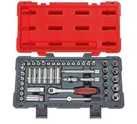 KS TOOLS 922.0646 - Coffret de douilles et accessoires en pouces 3/8" - Gamme Ultimate - Finition chromée satinée - 46 pièces Rouge/Noir