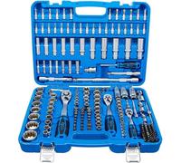 Coffret de Douilles Gear Lock 192 pcs - 6,3 mm (1/4), 10 mm (3/8), 12,5 mm (1/2) - Acier, Système Gear Lock - Polyva - D-Work