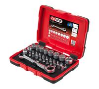 Coffret de douilles traversantes de 5 à 14mm et embouts de vissage 1/4, 31 pcs - KS TOOLS - 918.3050