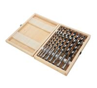 Coffret de forets - Mèches à bois hélicoïdales - Acier carbone - Coffret bois 8 pcs - Diamètre 6-20 mm - Longueur 23 cm