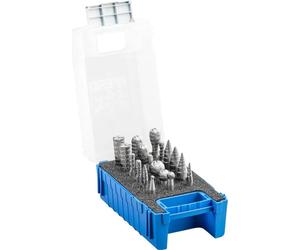 Coffret de fraises HSS PFERD 83 18 pièces coupe 3 dia. 12/8/6mm dia. 6mm universel moyen fin
