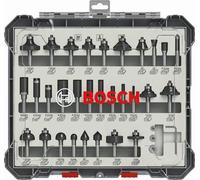 Coffret de Fraises Mixtes BOSCH, 30 Pièces, Queue 8 mm, Carbure, Bois Tendre Bois Dur Bois Composite