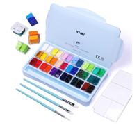 Coffret de gouache, 36 couleurs x 12 ml, comprenant un présentoir en forme de gobelet, 3 pinceaux et une palette