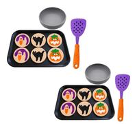 Coffret de jeu « Biscuits d'Halloween », ensemble sensoriel (2set) | Jouet « boulangerie effrayante » comprenant 6 biscuits d'Halloween, une plaque de cuisson, une spatule et une assiette