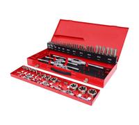 KS TOOLS 331.0654 - Coffret De Jeux De Tarauds Et Filières - Avec Mallette De Rangement Rouge En Acier Anti-Rouille - Outtilage Mecanique Auto - Gris - 54 Pièces