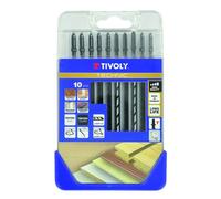 Coffret de lames de scie sauteuse - TIVOLY - 10 lames - Bois et mélaminés - Attache T - Double denture