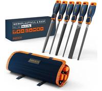 Coffret de limes Presch pour le métal et le bois, 6 pièces, avec trousse à roulettes - Coffret de limes professionnelles de haute qualité comprenant 2 limes à rainurer, ainsi qu'une râpe demi-ronde, u