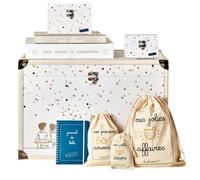 Coffret de naissance pois - rose doré
