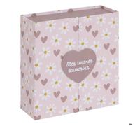 Atmosphera - Coffret de Naissance Souvenirs cœurs 9 tiroirs Rose