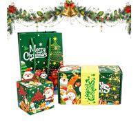 Coffret de Noël Rebondissant 12 Pièces DIY Conteneur Festif Bondissant | Coffret à Billets Festif Pour Ados Adultes Couples Familles Anniversaire Fêtes à Thème Maison Appartement