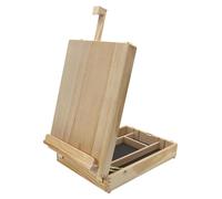 Coffret de peintre chevalet de table - Bois de pin- Avec boîte à outils - Support jusqu'à 60 cm