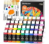 Coffret de peinture acrylique 36 couleurs 60ml avec pinceau & palette, résistant à l'eau pour peintre, débutant