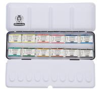 Coffret de peintures aquarelles, 12 couleurs, pots de 1/1, boîte métallique, dimensions : 22,3 x 7,2 x 2,3 cm