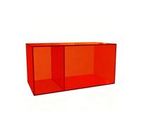 Coffret de Présentation Acrylique Transparent Empilable, Épaisseur 0,5cm 60×30×30cm Double Compartiment pour Maquillage, Bijoux Bureau et Comptoir Boutique(Red)