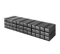Coffret de rangement à tiroirs Coffret d'assortiment - 36 pièces Tiroirs transparents - 630 x 155 x 125 mm Magasin de petites pièces 3 modules
