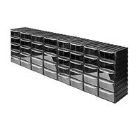 Coffret de rangement à tiroirs Coffret d'assortiment - 40 pièces Tiroirs transparents - 425 x 135 x 350 mm Magasin de petites pièces 2 modules