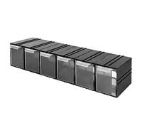 Coffret de rangement à tiroirs Coffret d'assortiment - 6 pièces Tiroirs transparents - 690 x 155 x 130 mm Magasin de petites pièces 3 modules