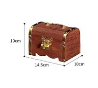 Coffret de rangement avec serrure pour la maison, décoration rétro, coffre au trésor avec serrure, boîte de rangement vintage, tirelire organisateur A2