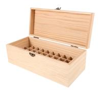 Coffret de Rangement en Pin pour Huiles Essentielles, 40 Cases | Bois à Grain Lisse, Design Ouvert, pour Flacons de 40ml, Présentoir Boutique Spa