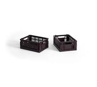 Coffret de Rangement HAY Colour Crate Mini Lot de 2 Bordeaux