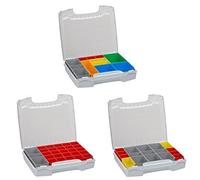 Coffret de rangement modulable | Lot de 3 i-BOXX 72 (gris) avec Insetbox A3, H3 & I3 | Pour RACK & LSBOXX | Boîte de tri pour vis et quincaillerie
