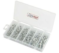 Coffret de rivets aveugles assorties - Ribitech - 320 rivets - 6 tailles différentes - Métal
