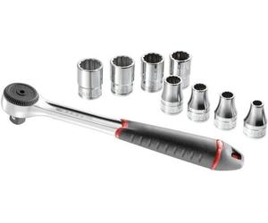 Coffret de serrage 1/2 FACOM S.4JE9PB 9 pièces, Cliquet 5°, 8 douilles 12 pans 8 à 19 mm