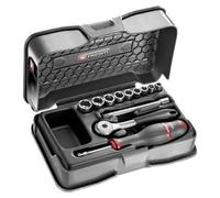 Coffret de serrage radio 1/4 FACOM - R.151-1P6 - Cliquet a tete - 9 douilles 6 pans - Rallonge 100 mm - Poignée tournevis 1/4