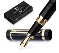 Coffret de stylo plume de luxe comprenant 24 cartouches d'encre et un convertisseur