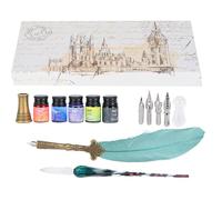 Coffret de stylos de calligraphie, stylo plume à encre en verre avec pointe remplaçable, coffret cadeau