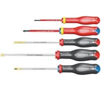 Coffret de Tournevis FACOM Protwist, 5 Pièces, Isolés 1000V, Empreintes Fente et Pozidriv, AT.J5VEPB