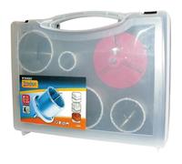 Coffret de trépans carbure - TIVOLY - 5 pièces - Diamètres 33 à 83 mm - Adaptateur inclus - Foret centreur
