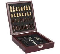 Coffret de vin 4 accessoires avec échiquier - - ALTOBUY Marron