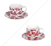 Coffret de 1 tasse déjeuner porcelaine Rosalia 47 randes Fleurs