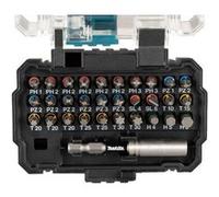 Coffret d'embouts de visage à percussion Makita - 31 pièces - E-13552 Anneaux de codage couleur sur les embouts, coffret avec couvercle transparent et base noire (loquet teal/bleu) G