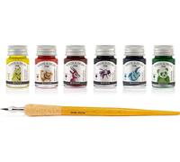 Coffret d'encres Write and Draw CARNIVAL, encres de dessin, 6 x 10 ml avec plume